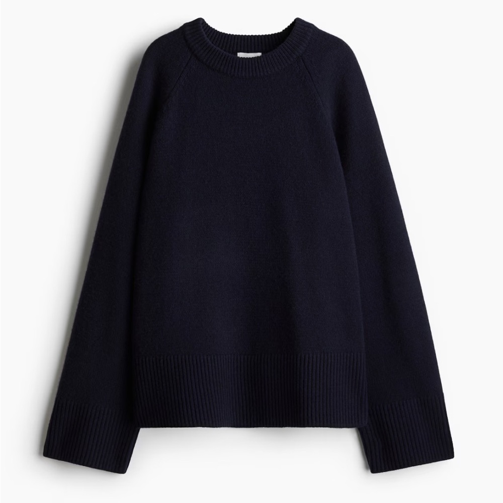 H&M Navy Cashmere Blend Sweater